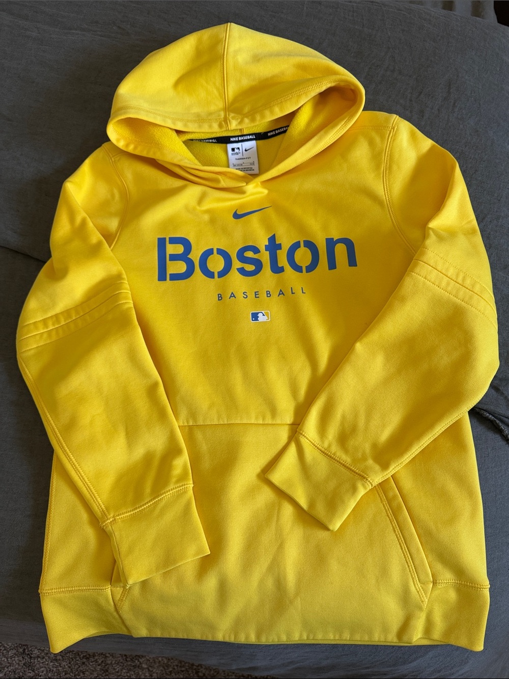 Nike Yellow Boston Baseball Pullover Hoodie